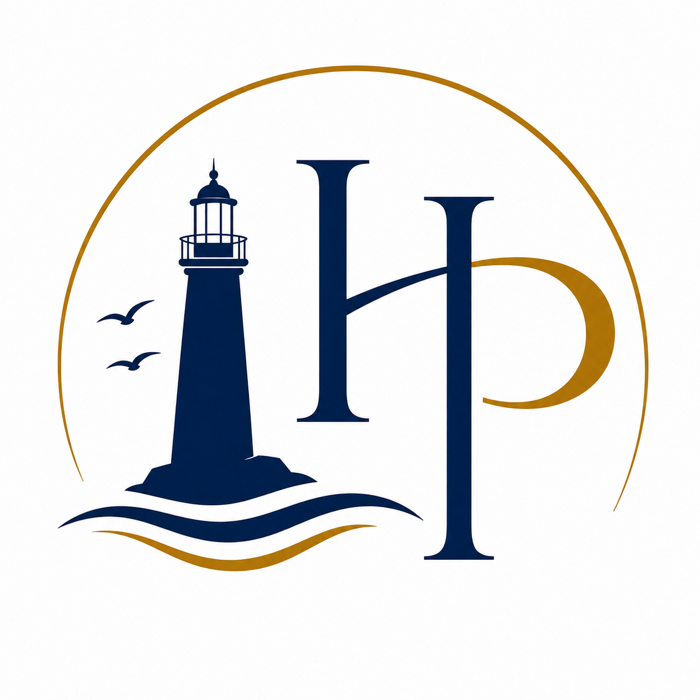 Harbor Point Notary logo: a lighthouse on a rock above waves beside the letters H and P